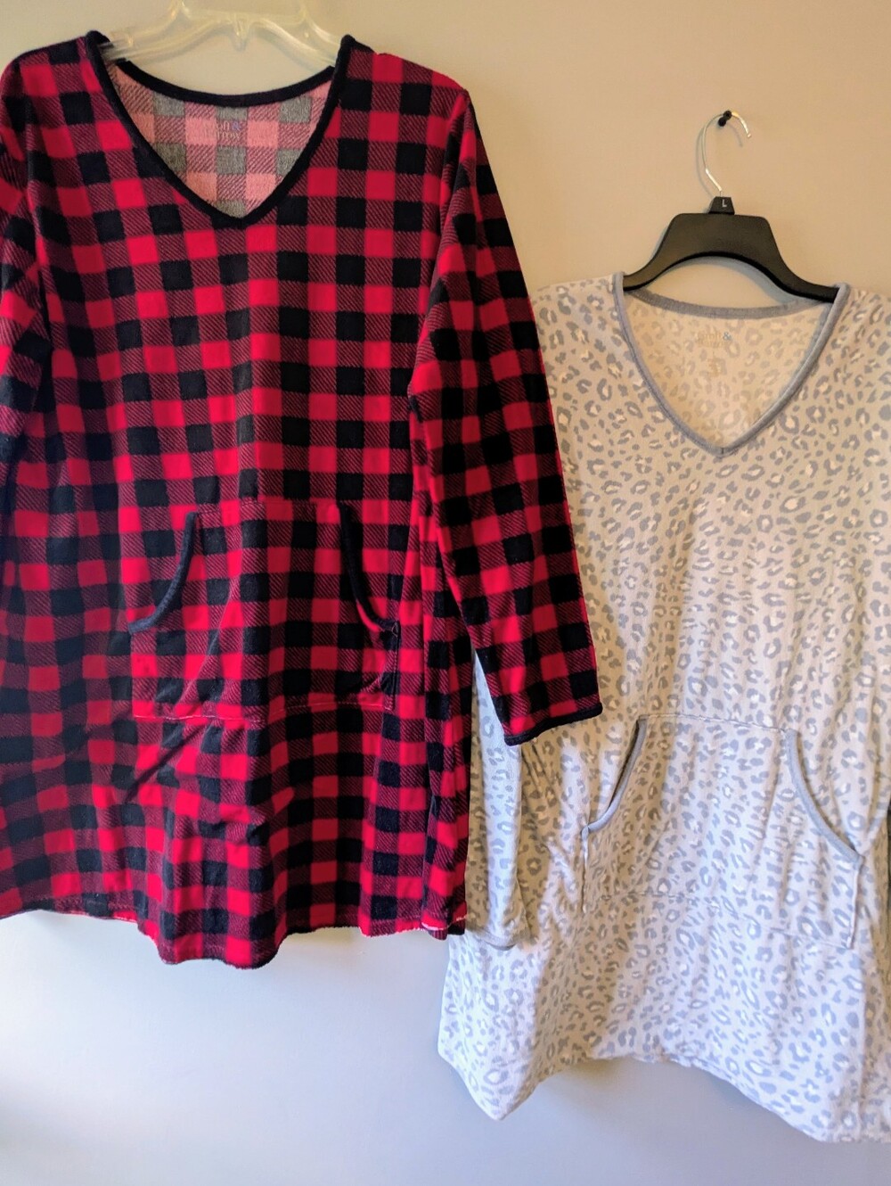 Women's Croft & Barrow Set Of 2 Flannel Nightgowns Sz. L